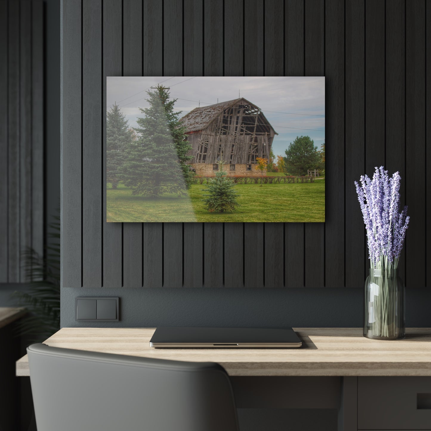 U R There Photography Rich Road Falling Grey I Rustic Farmhouse Acrylic Wall Print