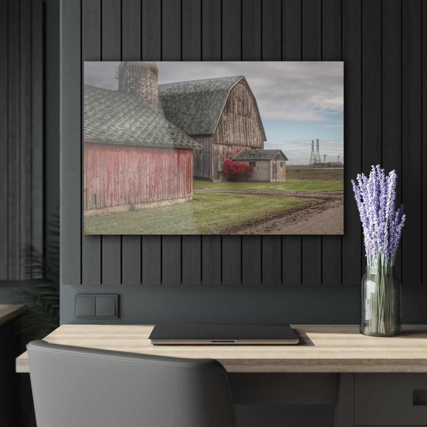 U R There Photography Roedel Roadside Reds III Rustic Farmhouse Acrylic Wall Print
