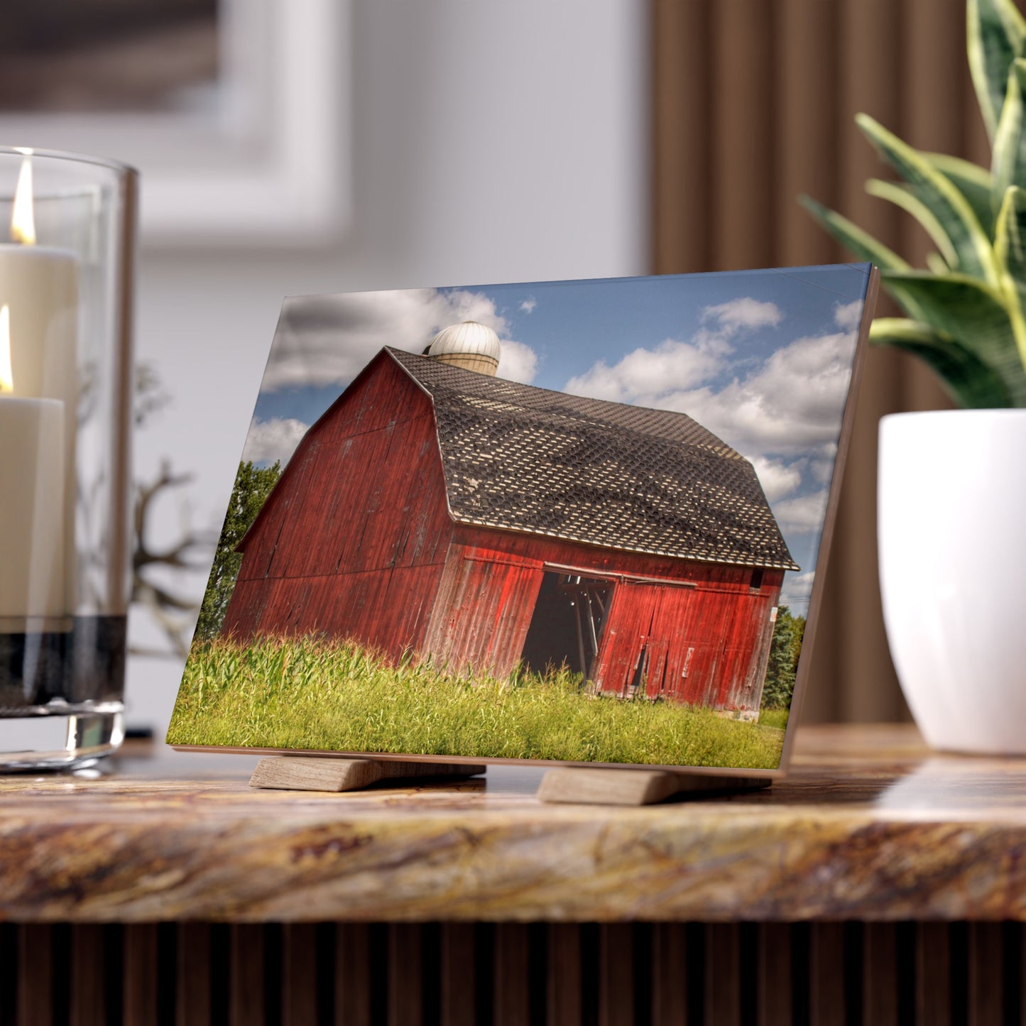 Rustic Farmhouse Wall Tile featuring Hollenbeck Road Red I