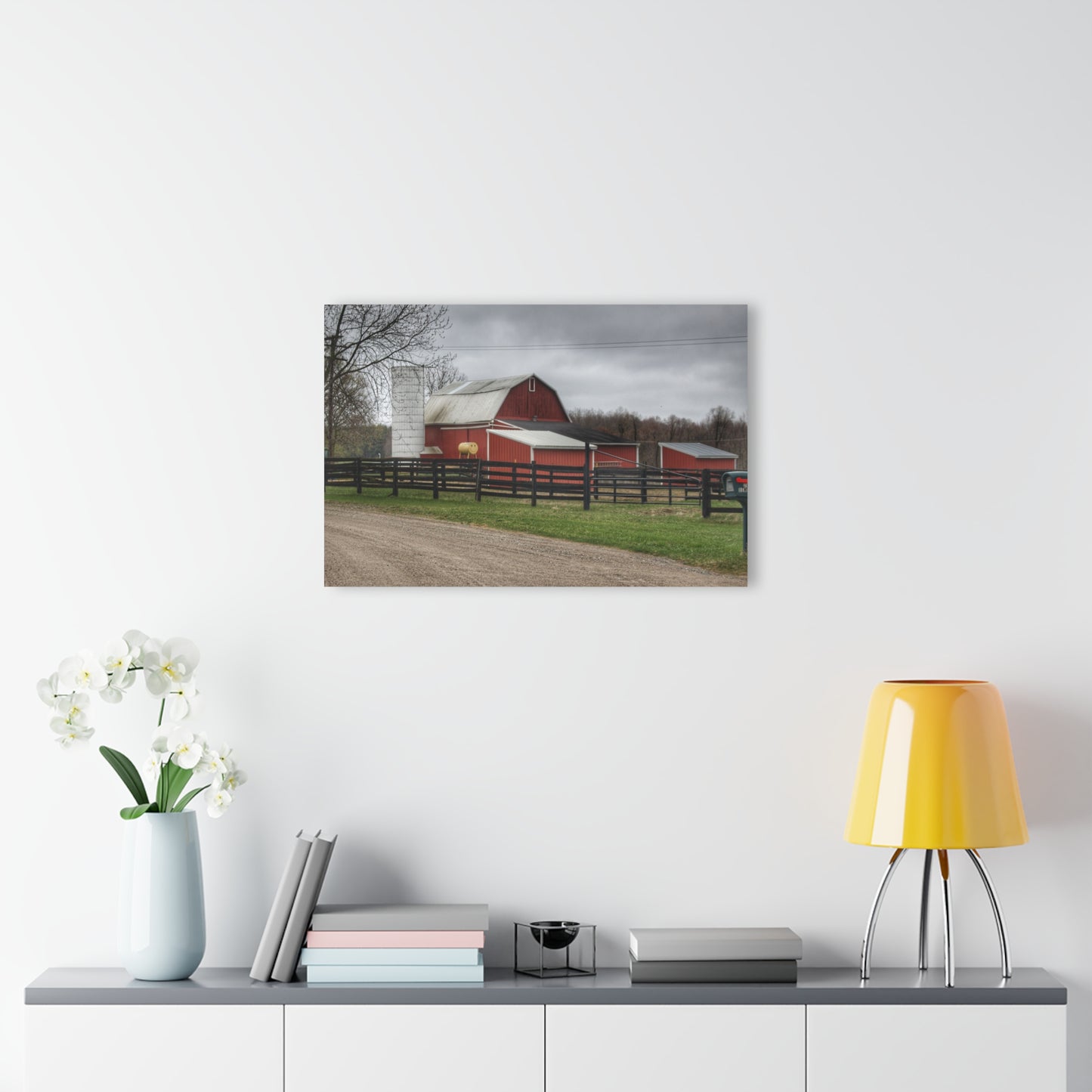 U R There Photography West Lake Road Happy Barn Rustic Farmhouse Acrylic Wall Print