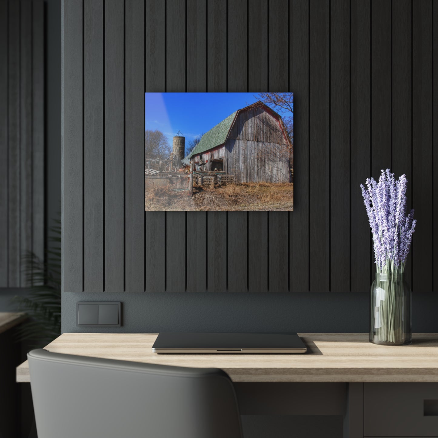 U R There Photography Romeo Plank Road Forgotten Greys Rustic Farmhouse Acrylic Wall Print