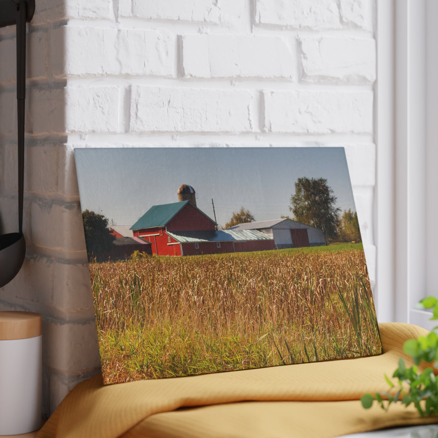 U R There Photography Oak Road Farm Rustic Farmhouse Tempered-Glass Cutting Board
