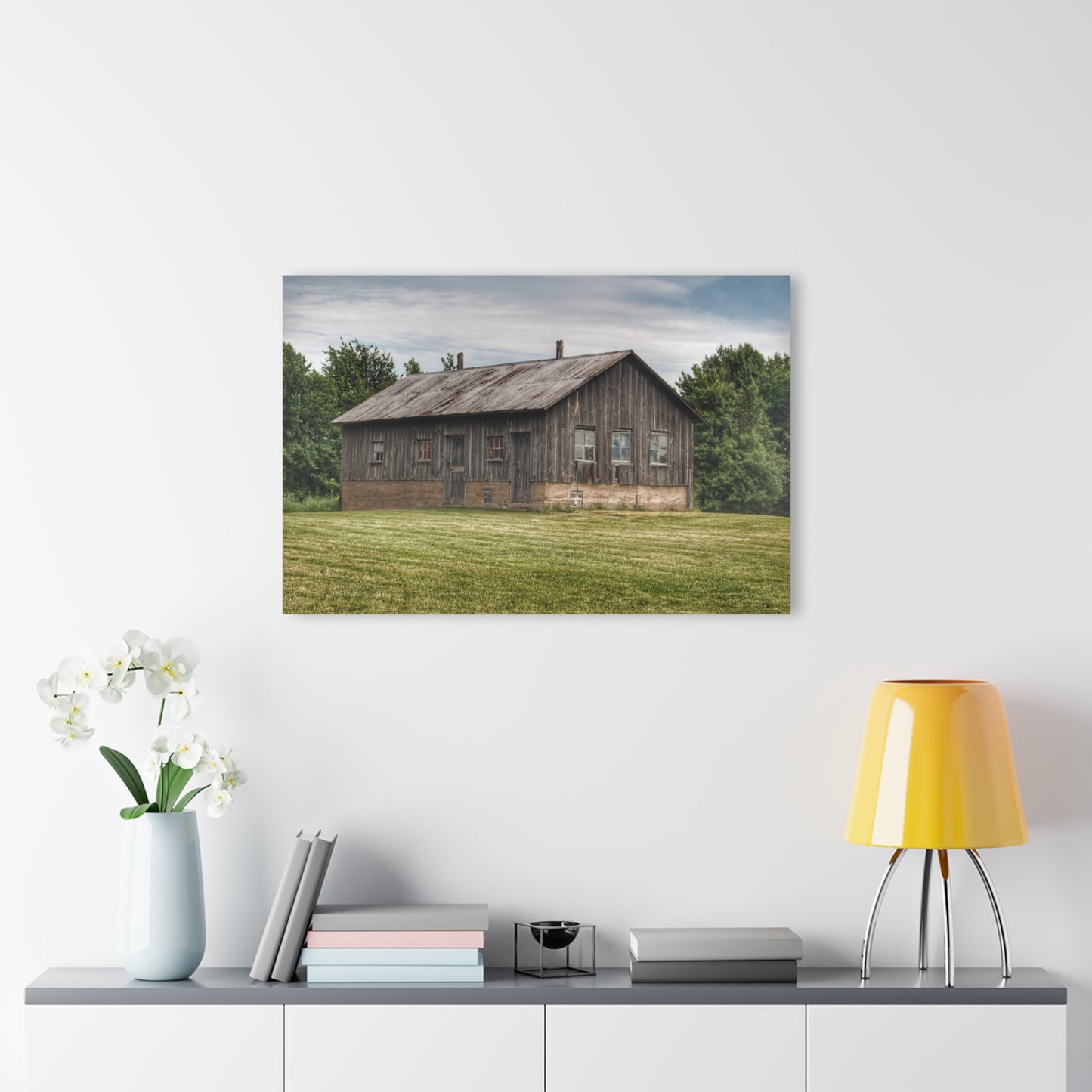 U R There Photography West Tuscola Road Grey Shack Rustic Farmhouse Acrylic Wall Print