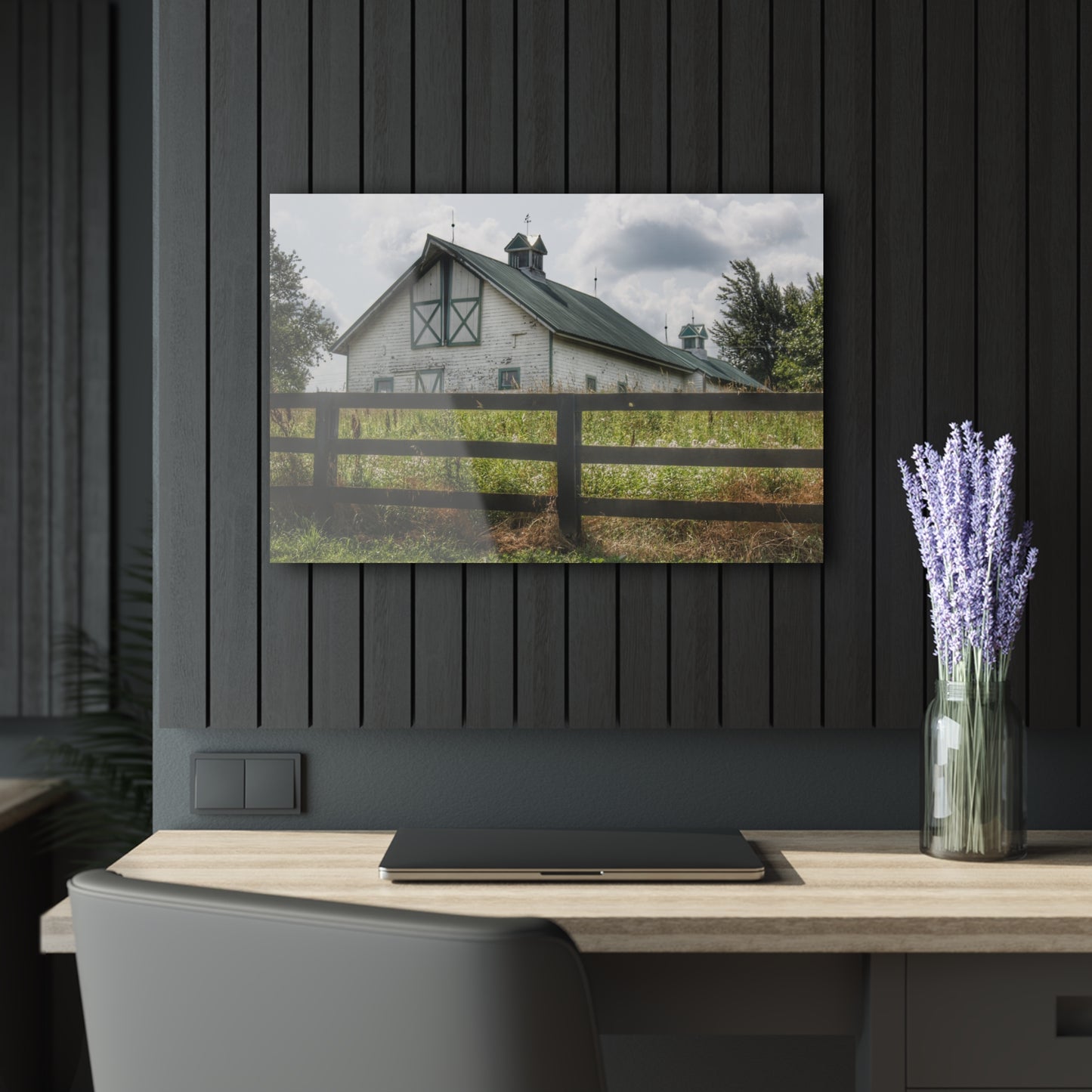 U R There Photography Sutton Road White Rustic Farmhouse Acrylic Wall Print