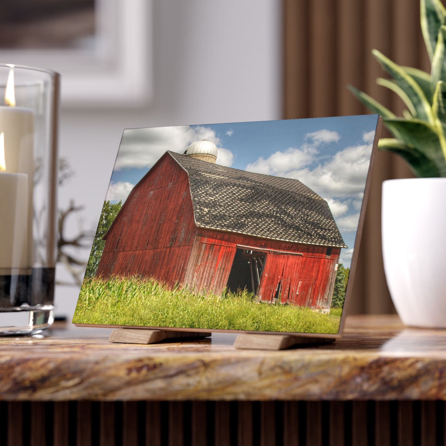Rustic Farmhouse Wall Tile featuring Hollenbeck Road Red I