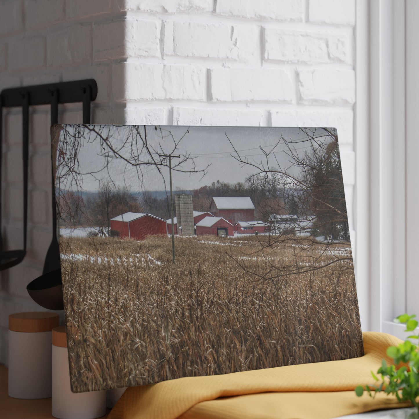 U R There Photography Beyond the Cornfield on Sutton Rustic Farmhouse Tempered-Glass Cutting Board