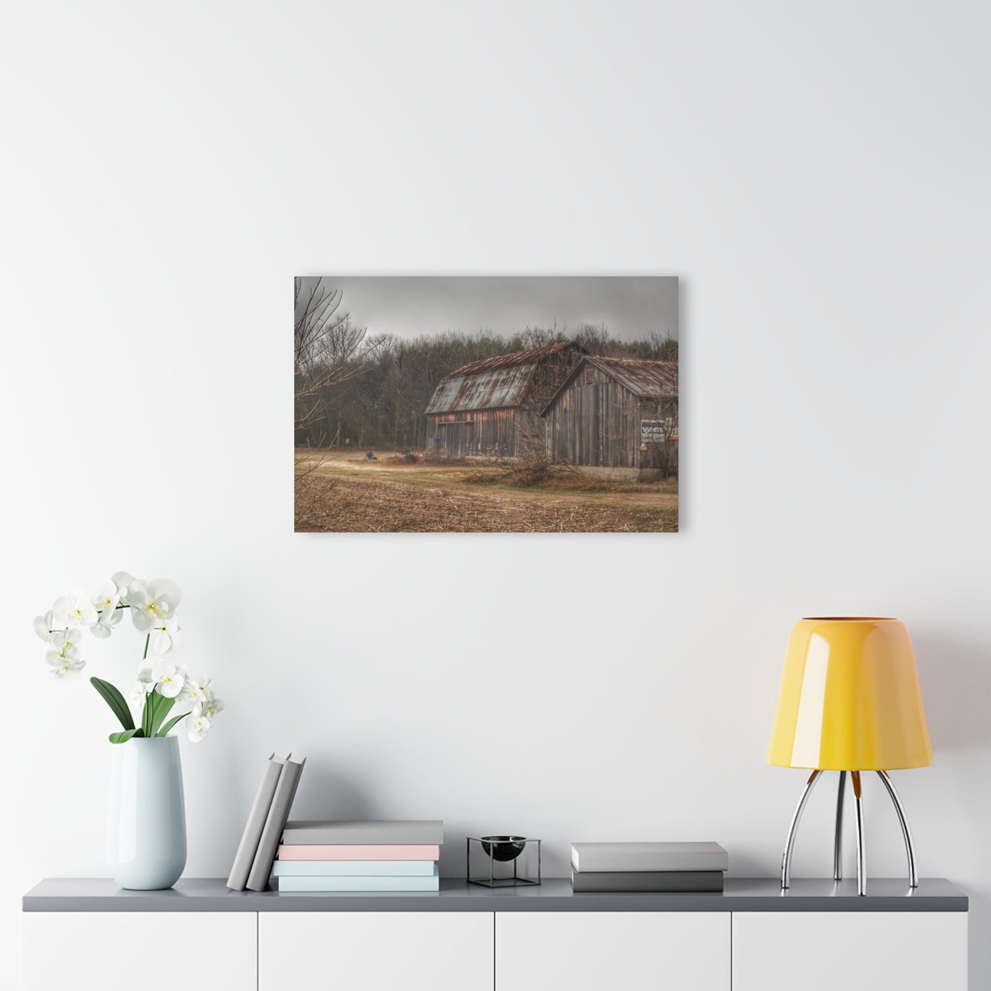 U R There Photography Arbela Road Greys Rustic Farmhouse Acrylic Wall Print
