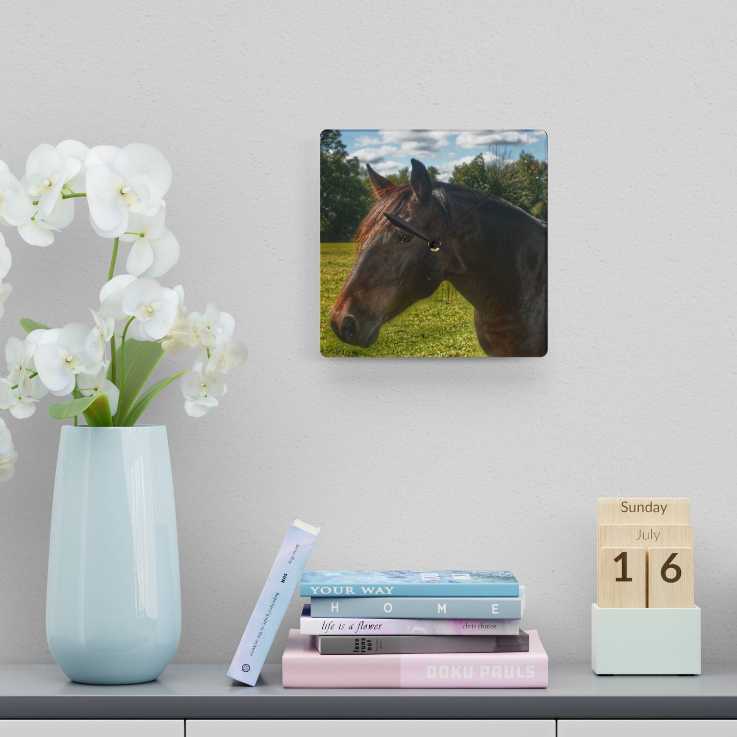 U R There Photography Brown Beauty I Rustic Farmhouse Acrylic Analog Wall Clock