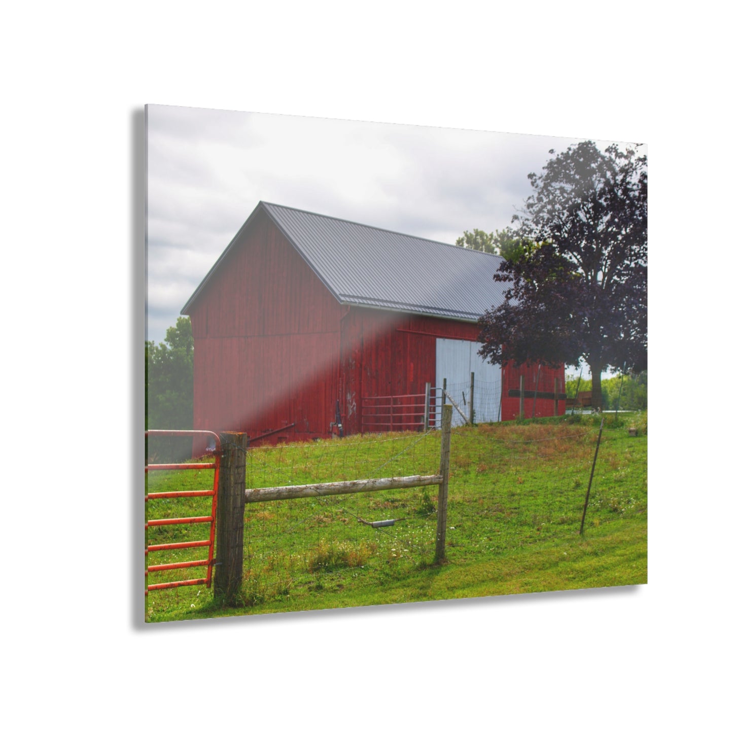 U R There Photography Slattery Red Rustic Farmhouse Acrylic Wall Print