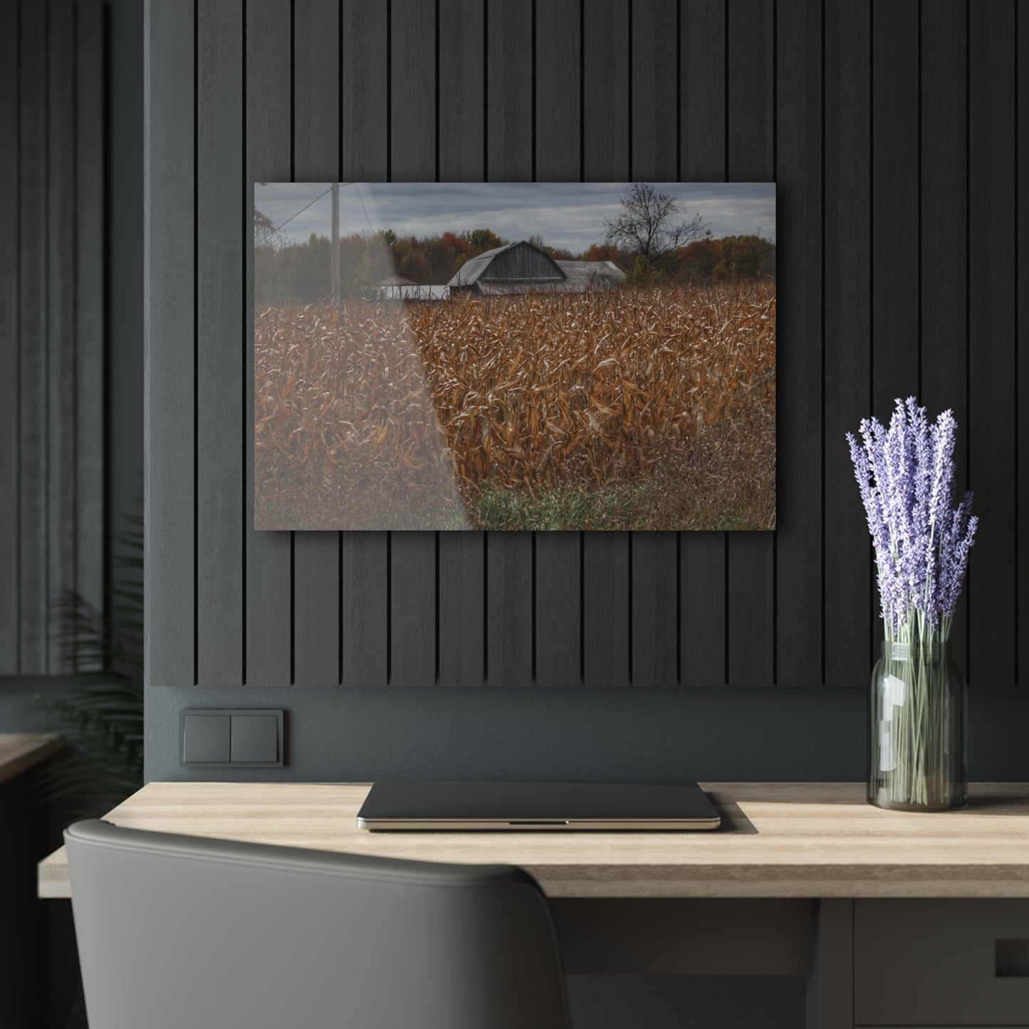 U R There Photography North State Road Grey Rustic Farmhouse Acrylic Wall Print