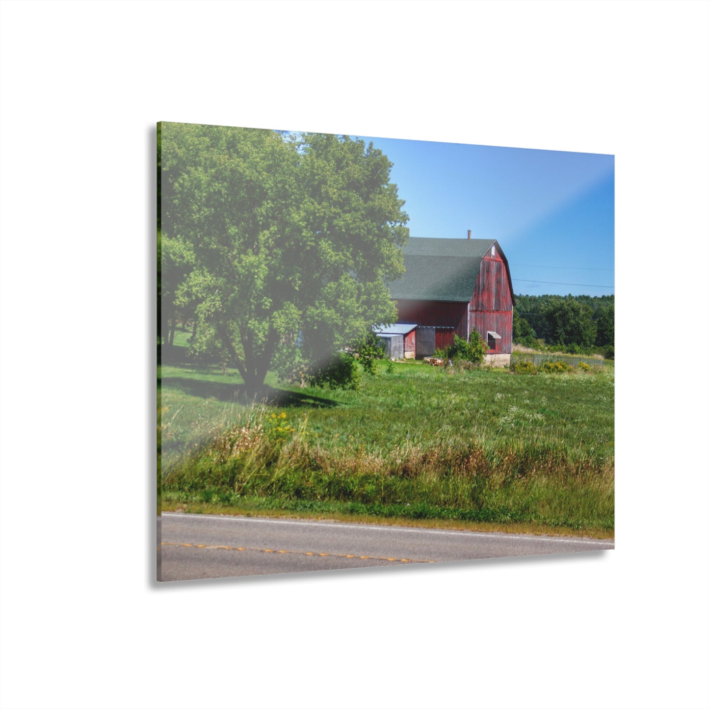 U R There Photography Clark Road Hillside Red II Rustic Farmhouse Acrylic Wall Print