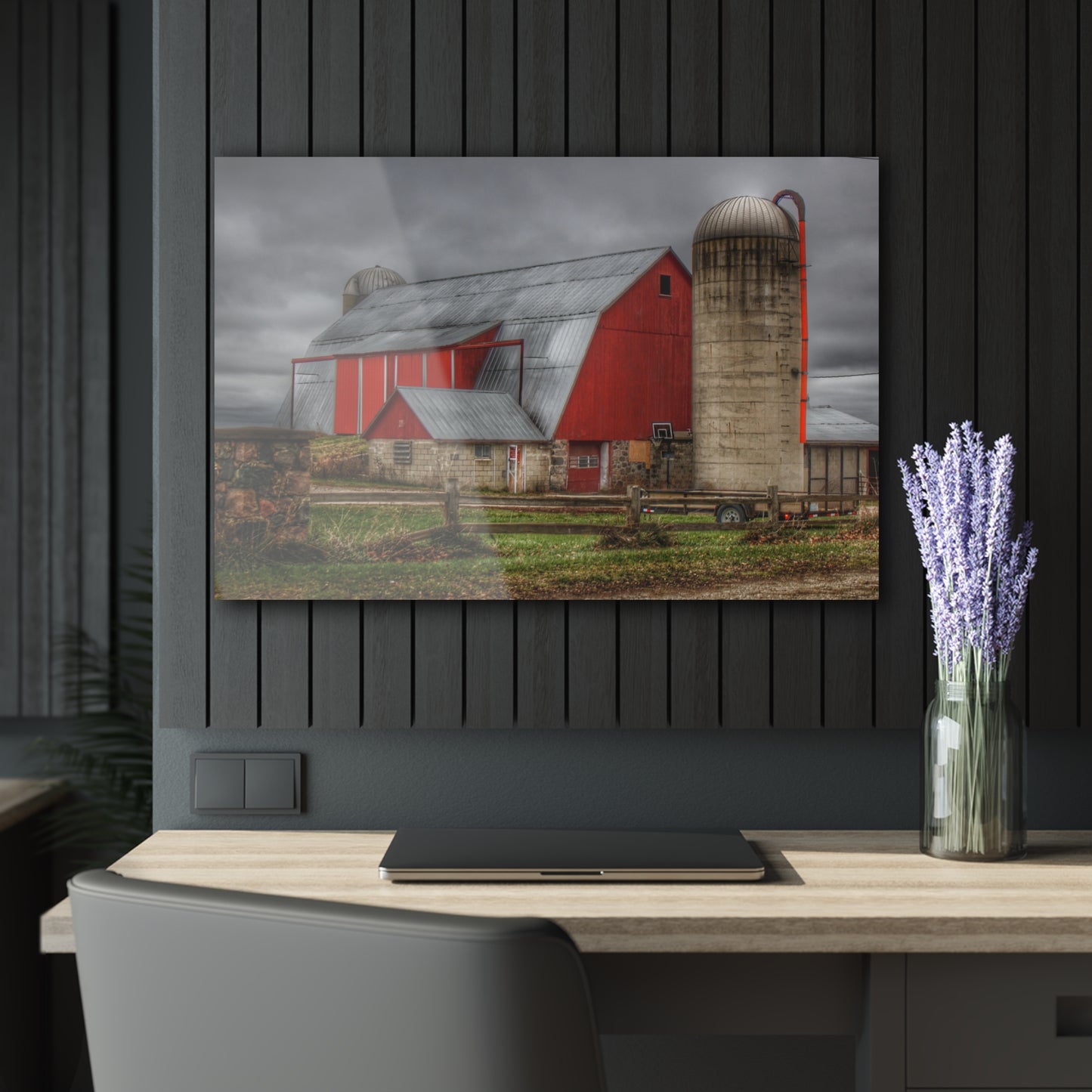 U R There Photography Slattery Roadside Red II Rustic Farmhouse Acrylic Wall Print