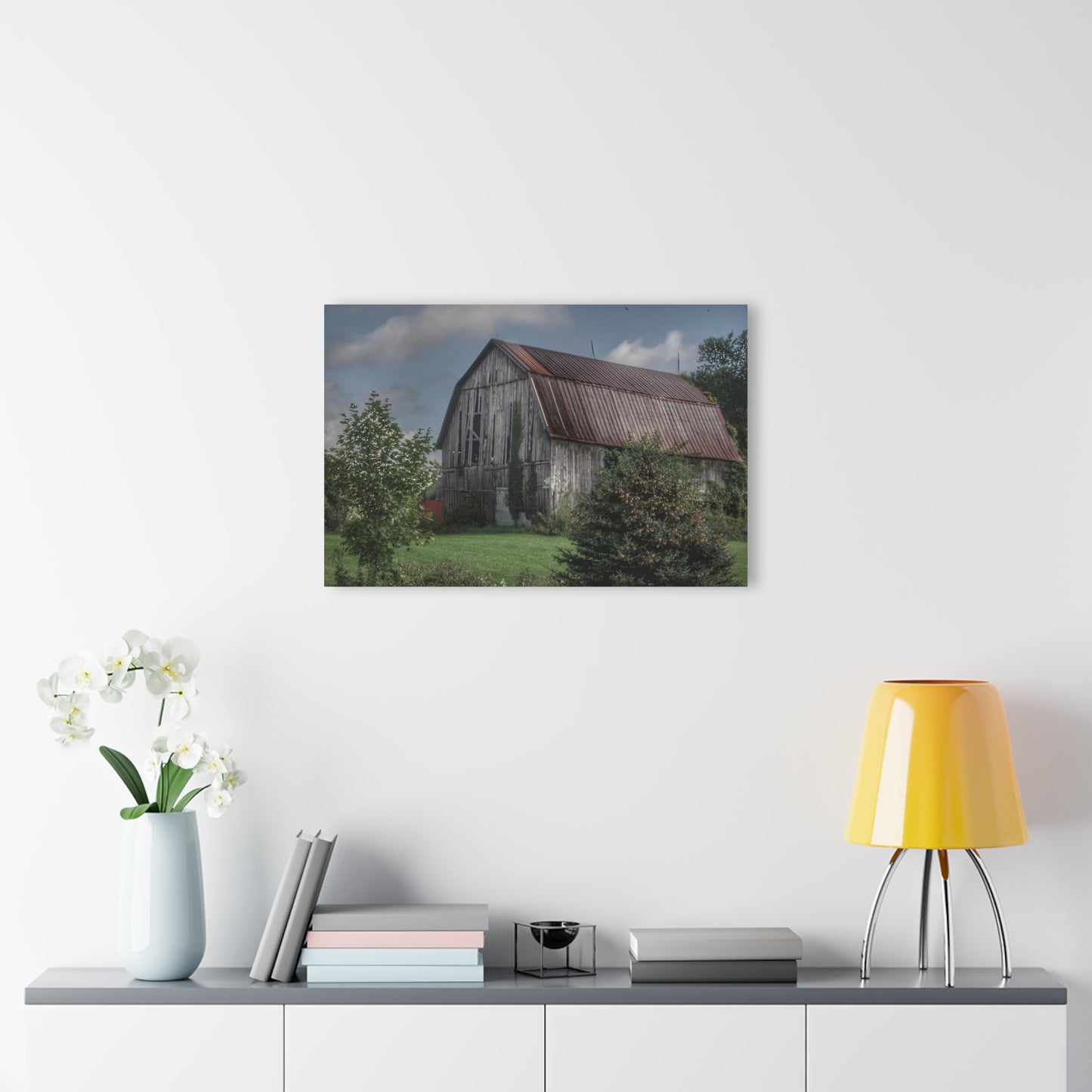 U R There Photography Columbiaville Grey Rustic Farmhouse Acrylic Wall Print