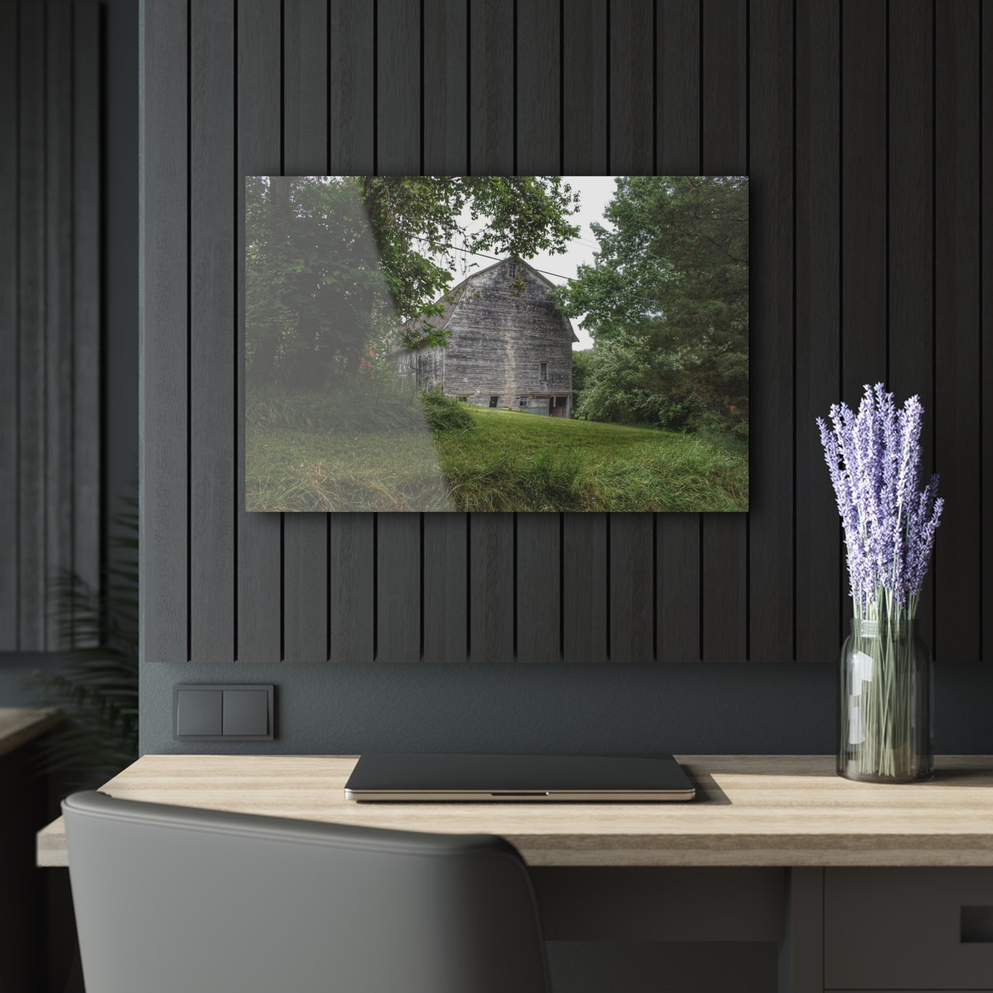 U R There Photography Snell Grey Rustic Farmhouse Acrylic Wall Print