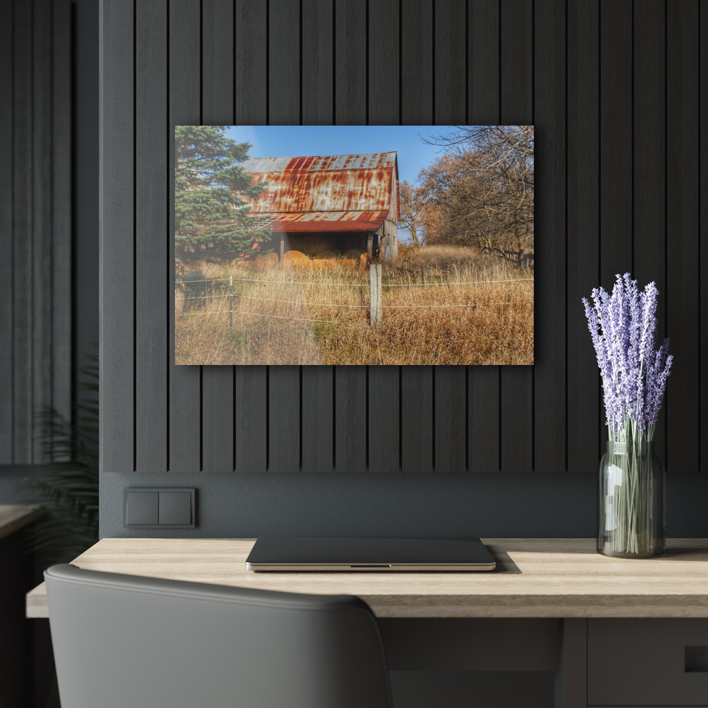 U R There Photography Dodge Road Hay Barn I Rustic Farmhouse Acrylic Wall Print