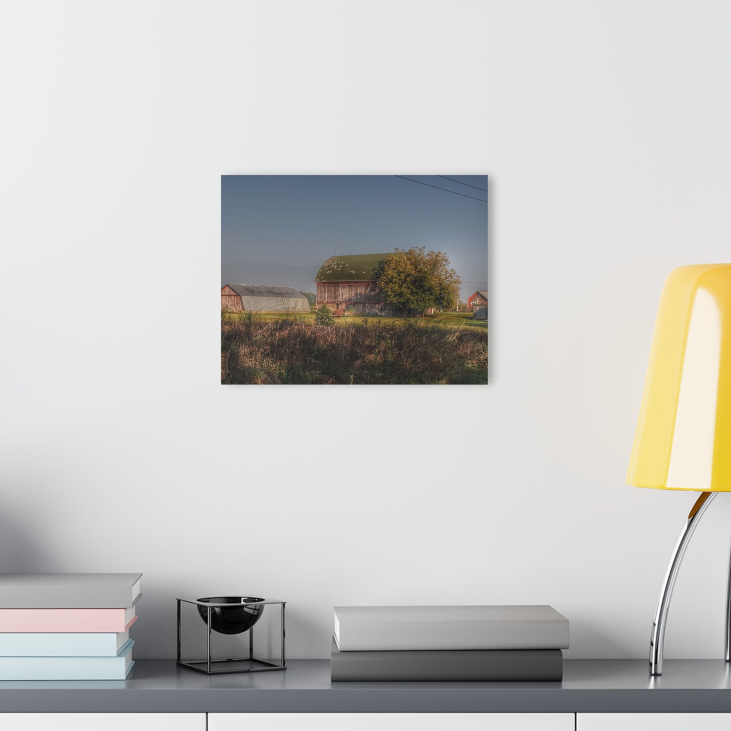 U R There Photography Summers Road Reds Rustic Farmhouse Acrylic Wall Print