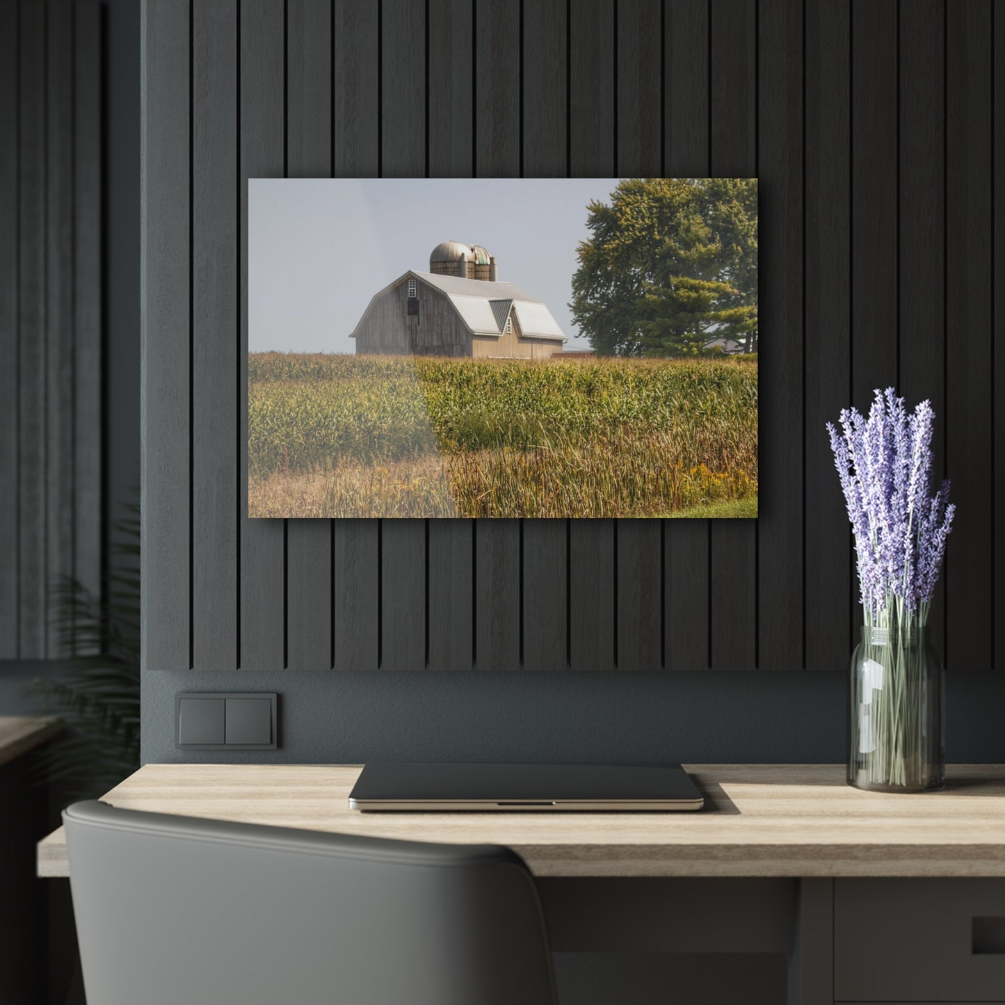 U R There Photography Beyond the September Corn on Swaffer Rustic Farmhouse Acrylic Wall Print