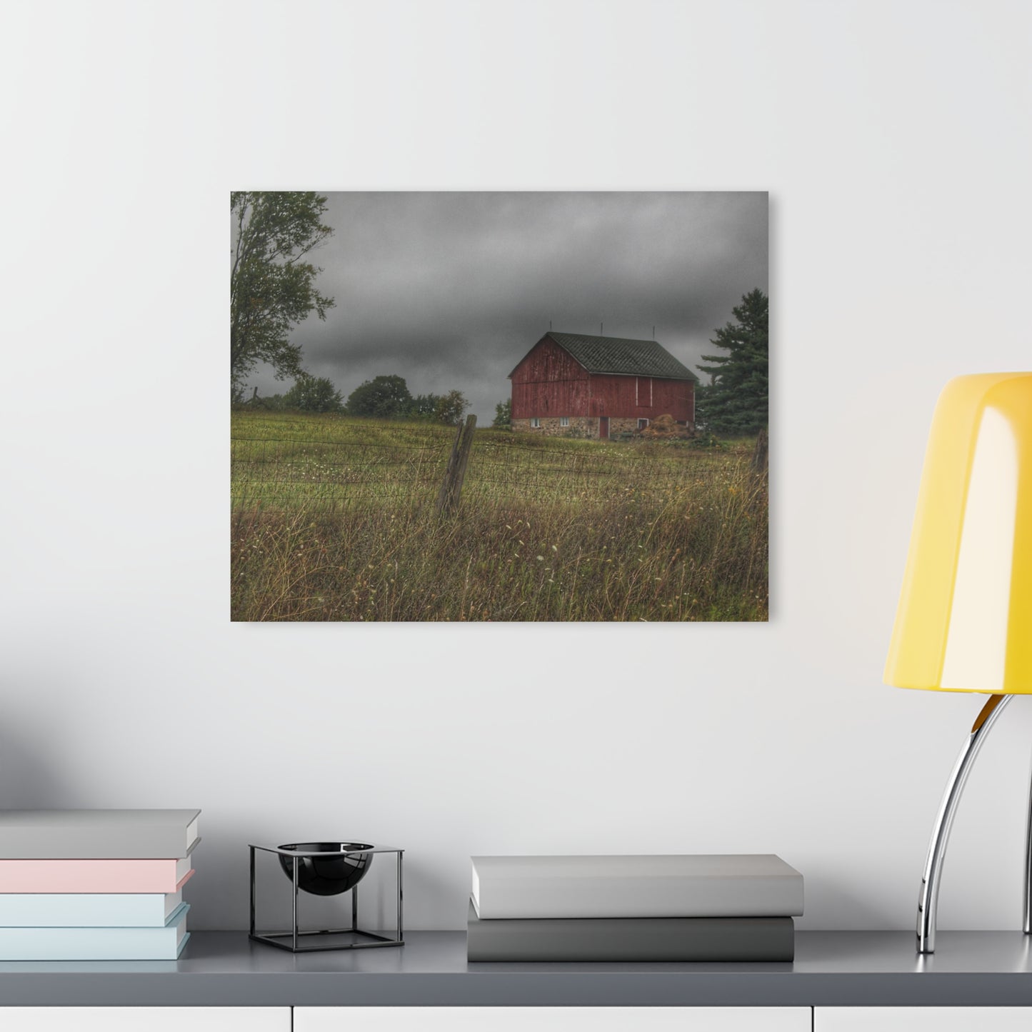 U R There Photography Stone Red Rustic Farmhouse Acrylic Wall Print