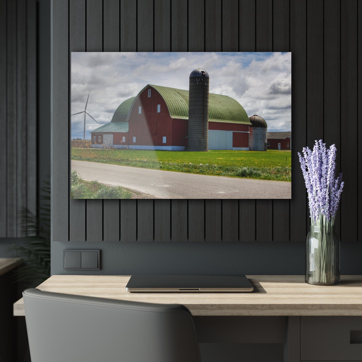 U R There Photography Rescue Road Red Rustic Farmhouse Acrylic Wall Print