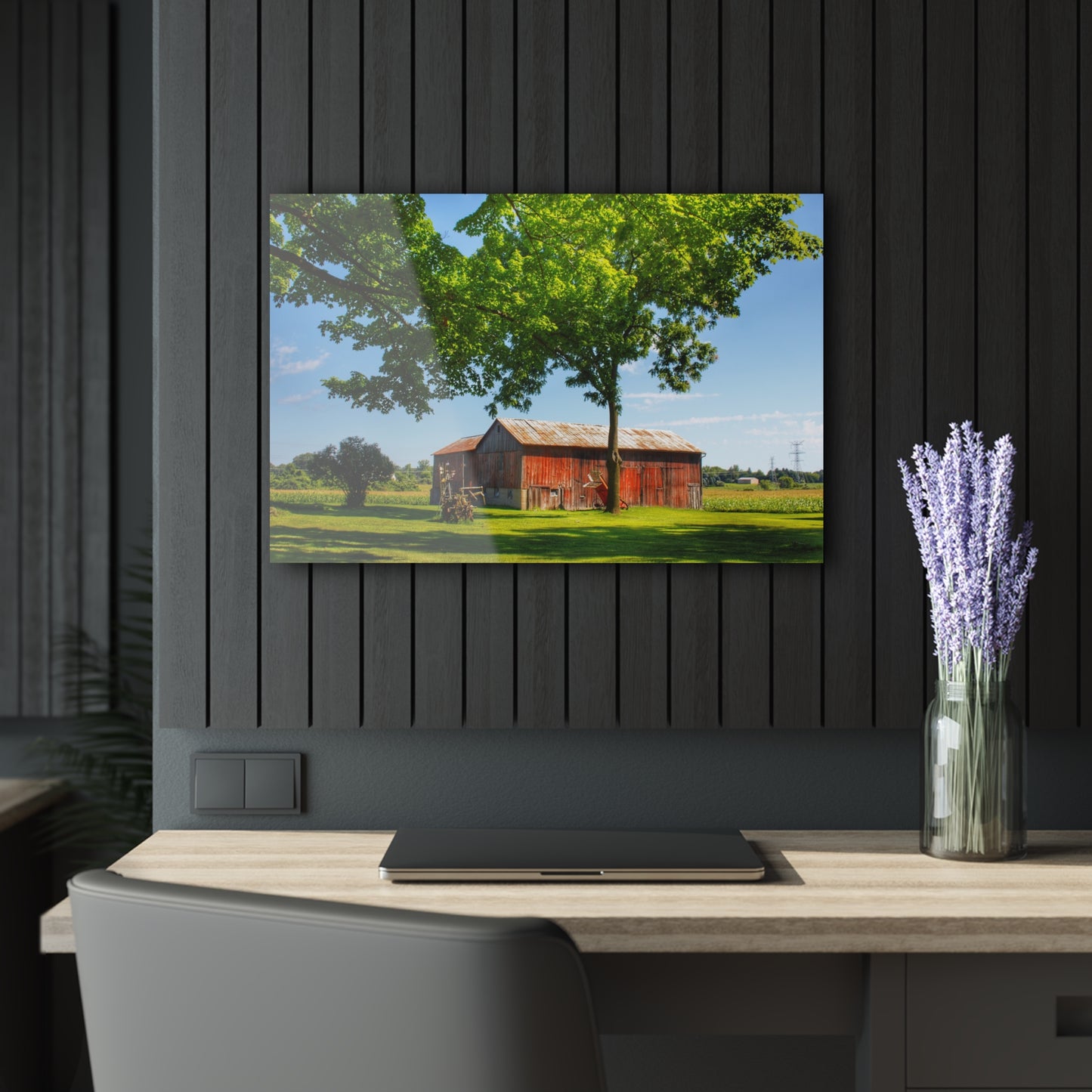 U R There Photography Hunters Creek Little Red Cow Barn Rustic Farmhouse Acrylic Wall Print