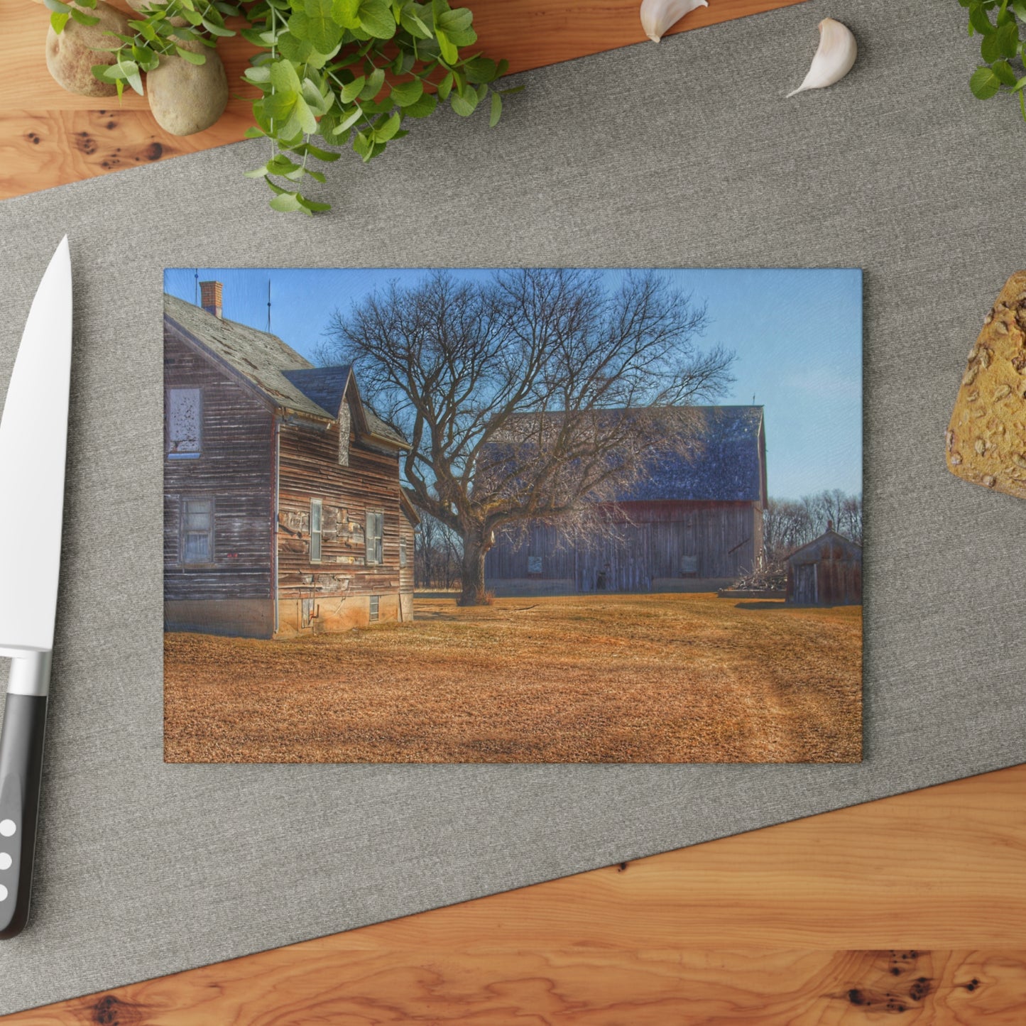 U R There Photography South Elkton Road Forgotten Greys Rustic Farmhouse Tempered-Glass Cutting Board
