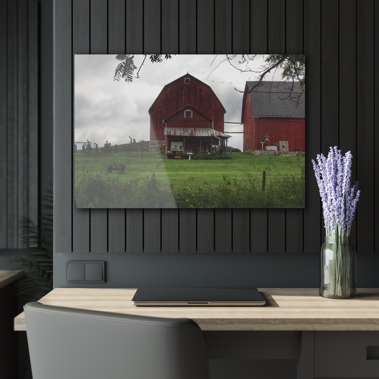 U R There Photography Bishop Road Reds II Rustic Farmhouse Acrylic Wall Print