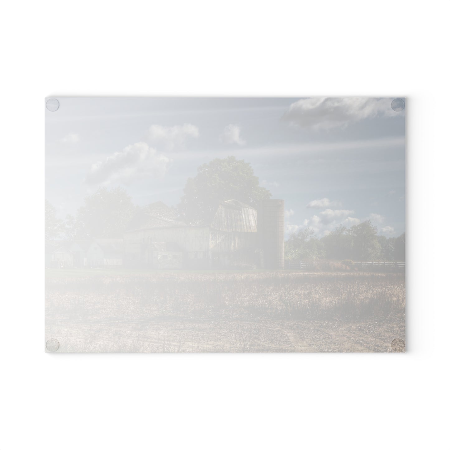 U R There Photography Sutton Road End of Days Rustic Farmhouse Tempered-Glass Cutting Board
