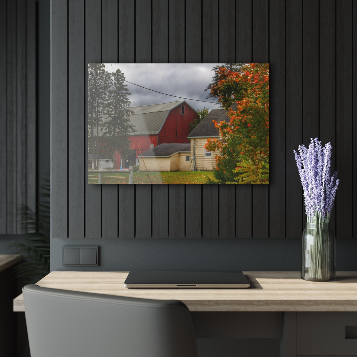 U R There Photography Farnsworth Road Red II Rustic Farmhouse Acrylic Wall Print