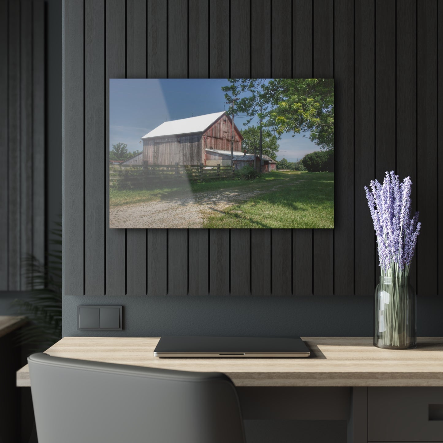U R There Photography Castle Road Cow Barn II Rustic Farmhouse Acrylic Wall Print