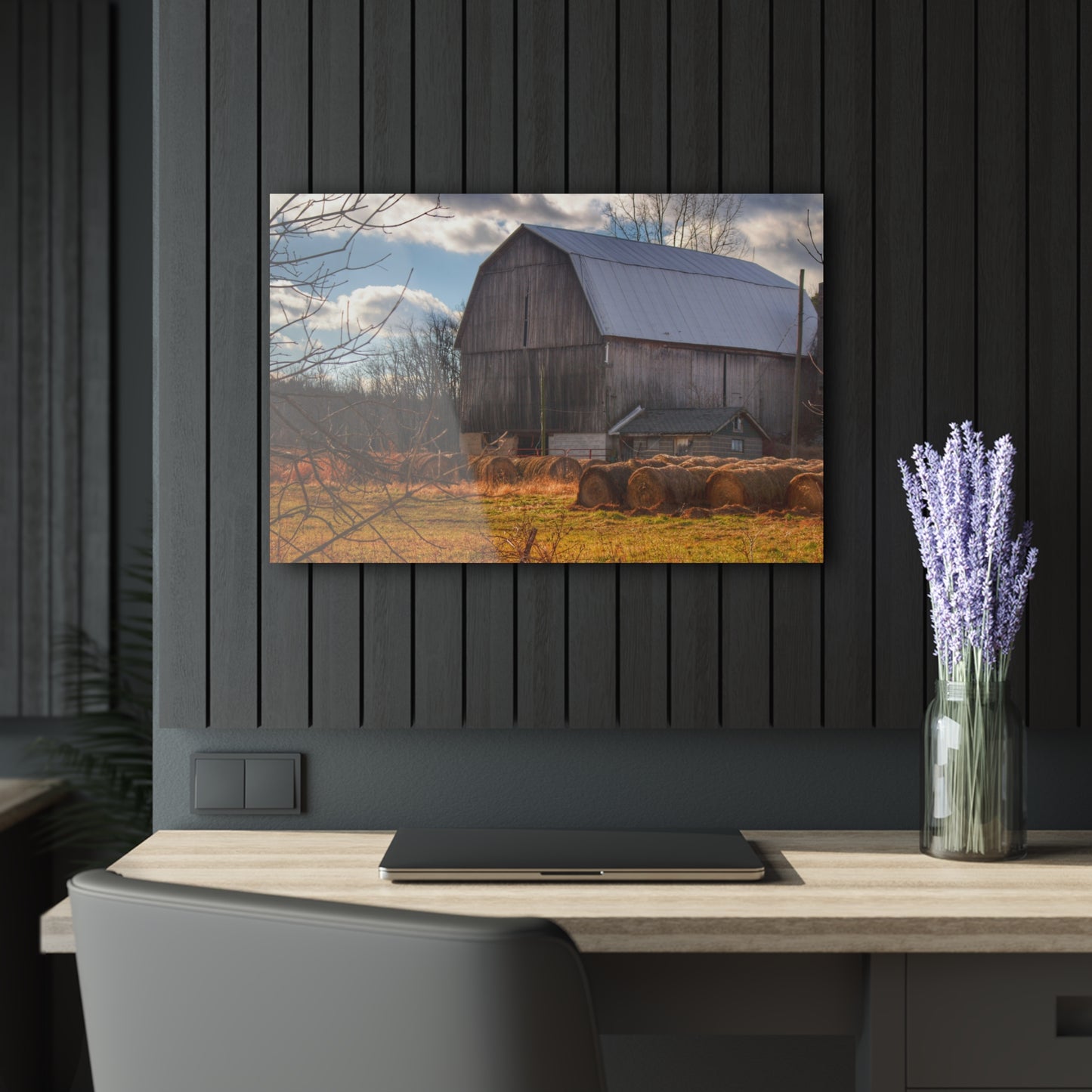 U R There Photography Sandusky Grey Haybarn Rustic Farmhouse Acrylic Wall Print