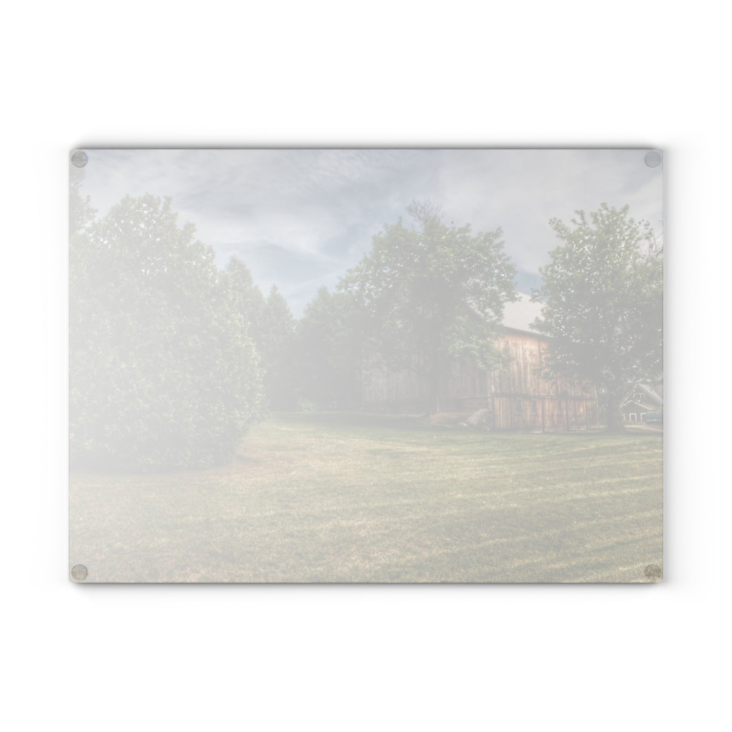 U R There Photography Thistle Valley Weathered Grey Rustic Farmhouse Tempered-Glass Cutting Board