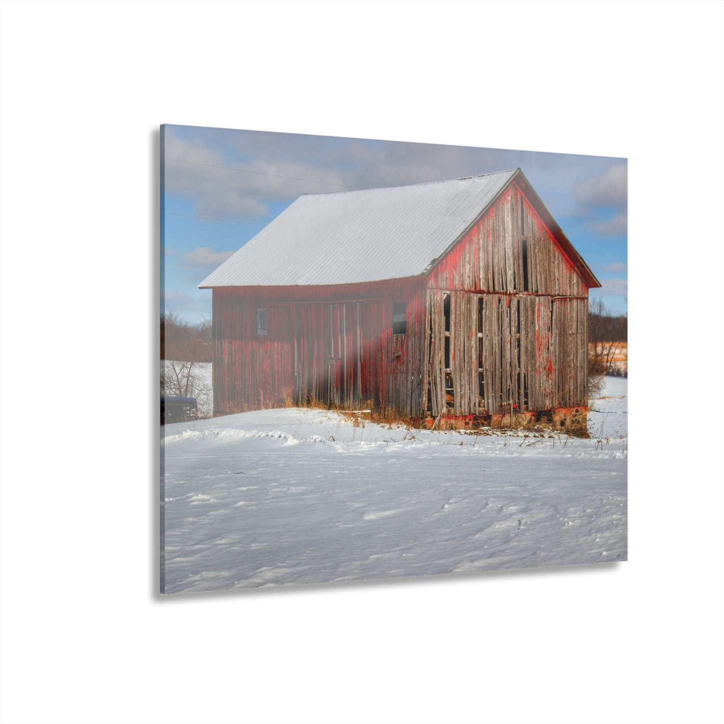 U R There Photography Barnes Road Little Red I Rustic Farmhouse Acrylic Wall Print