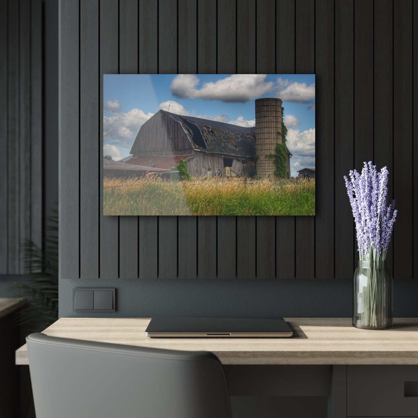 U R There Photography Millington Forgotten Grey Rustic Farmhouse Acrylic Wall Print