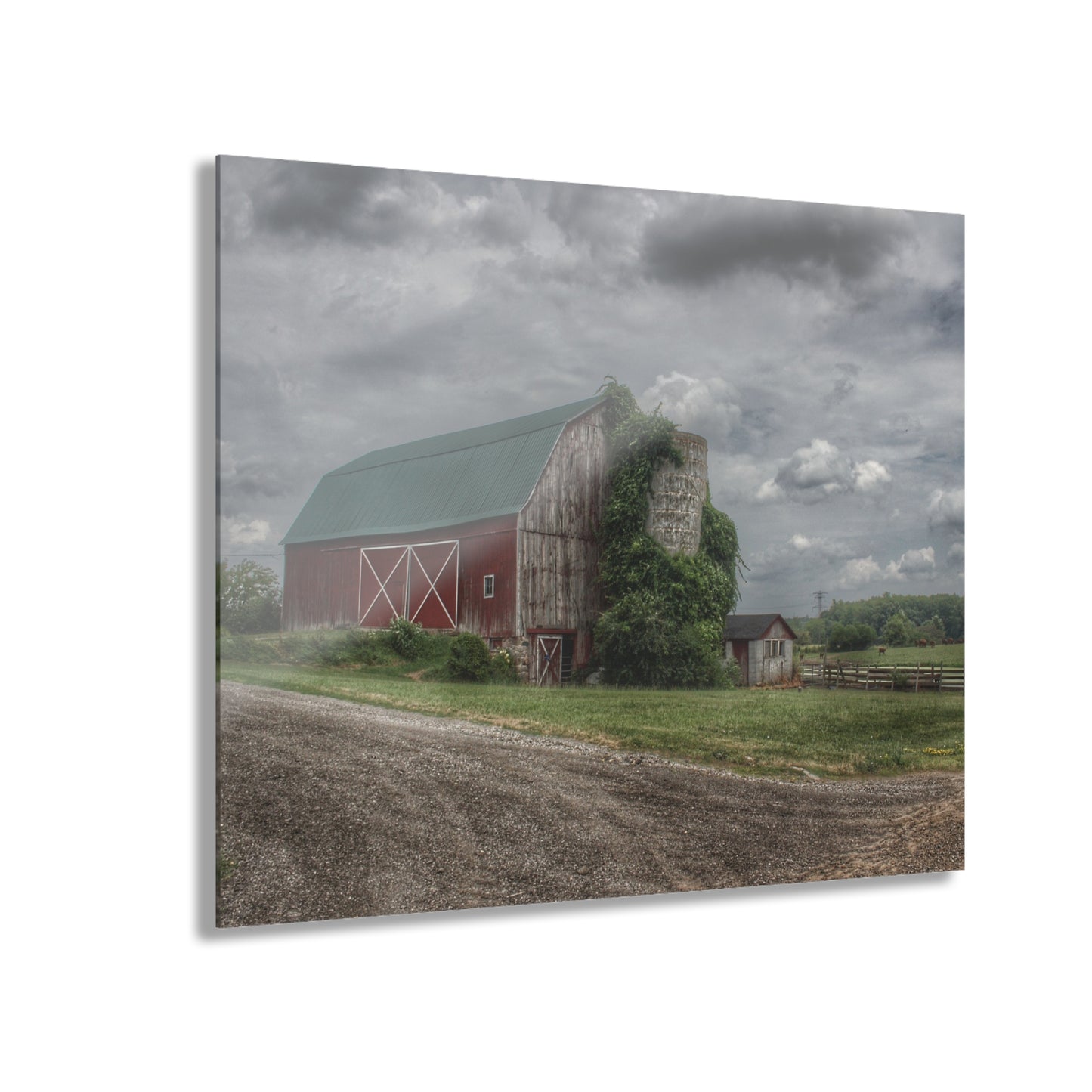 U R There Photography West Hunters Creek Road Red II Rustic Farmhouse Acrylic Wall Print