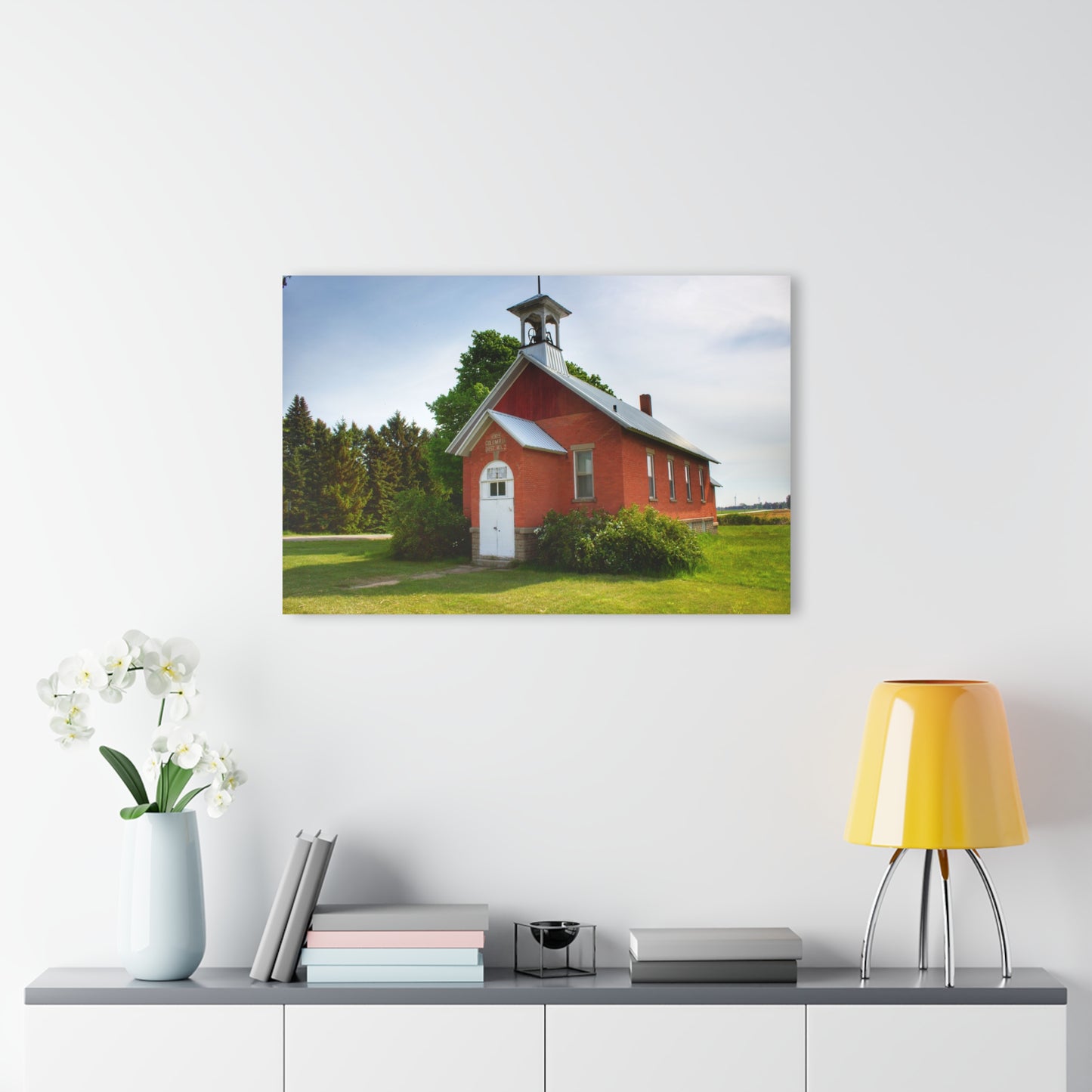 U R There Photography French Road Old Standard Schoolhouse I Rustic Farmhouse Acrylic Wall Print