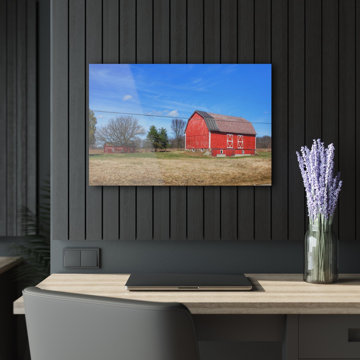 U R There Photography Kings Mill Red II Rustic Farmhouse Acrylic Wall Print