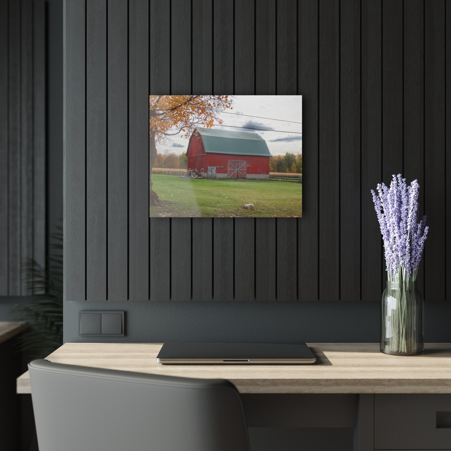U R There Photography Bowers Roadside Red Rustic Farmhouse Acrylic Wall Print