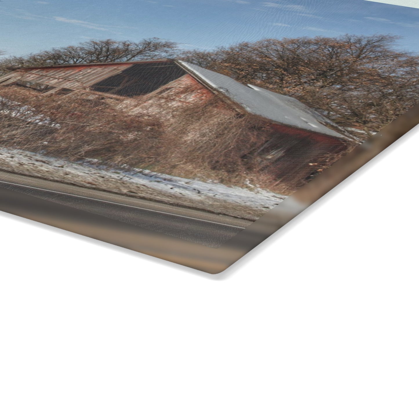 U R There Photography Almont Van Dyke Red I Rustic Farmhouse Tempered-Glass Cutting Board