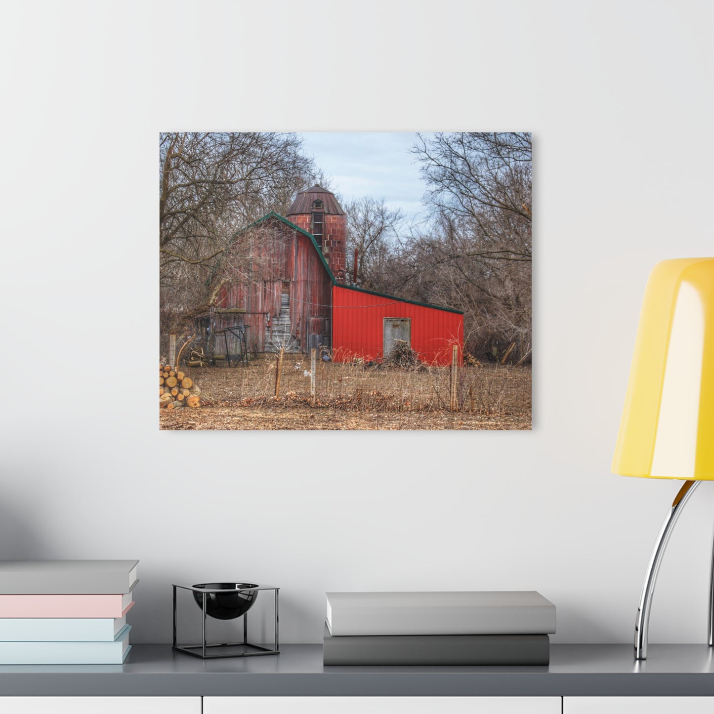 U R There Photography Bray Road Hidden Barnyard Red I Rustic Farmhouse Acrylic Wall Print