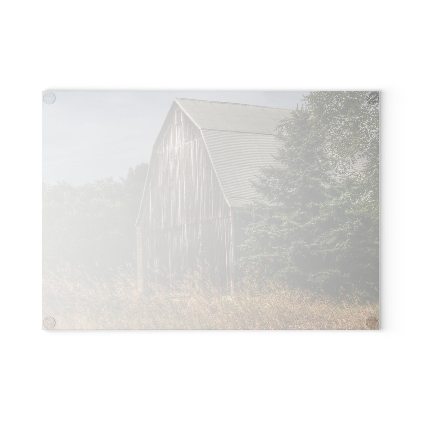 U R There Photography Seymour Lake Road Hidden Grey Rustic Farmhouse Tempered-Glass Cutting Board