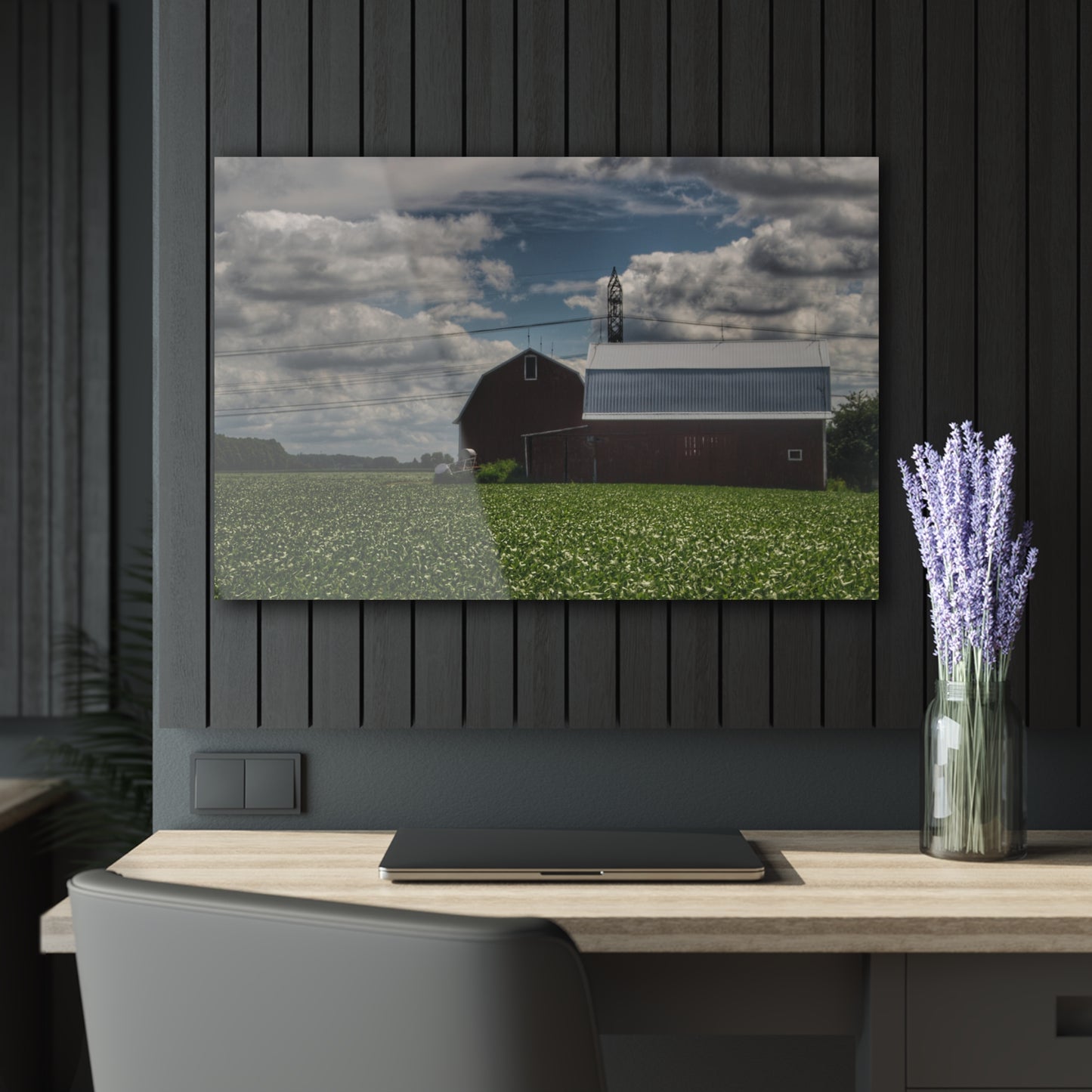 U R There Photography South Reese Road Reds Rustic Farmhouse Acrylic Wall Print