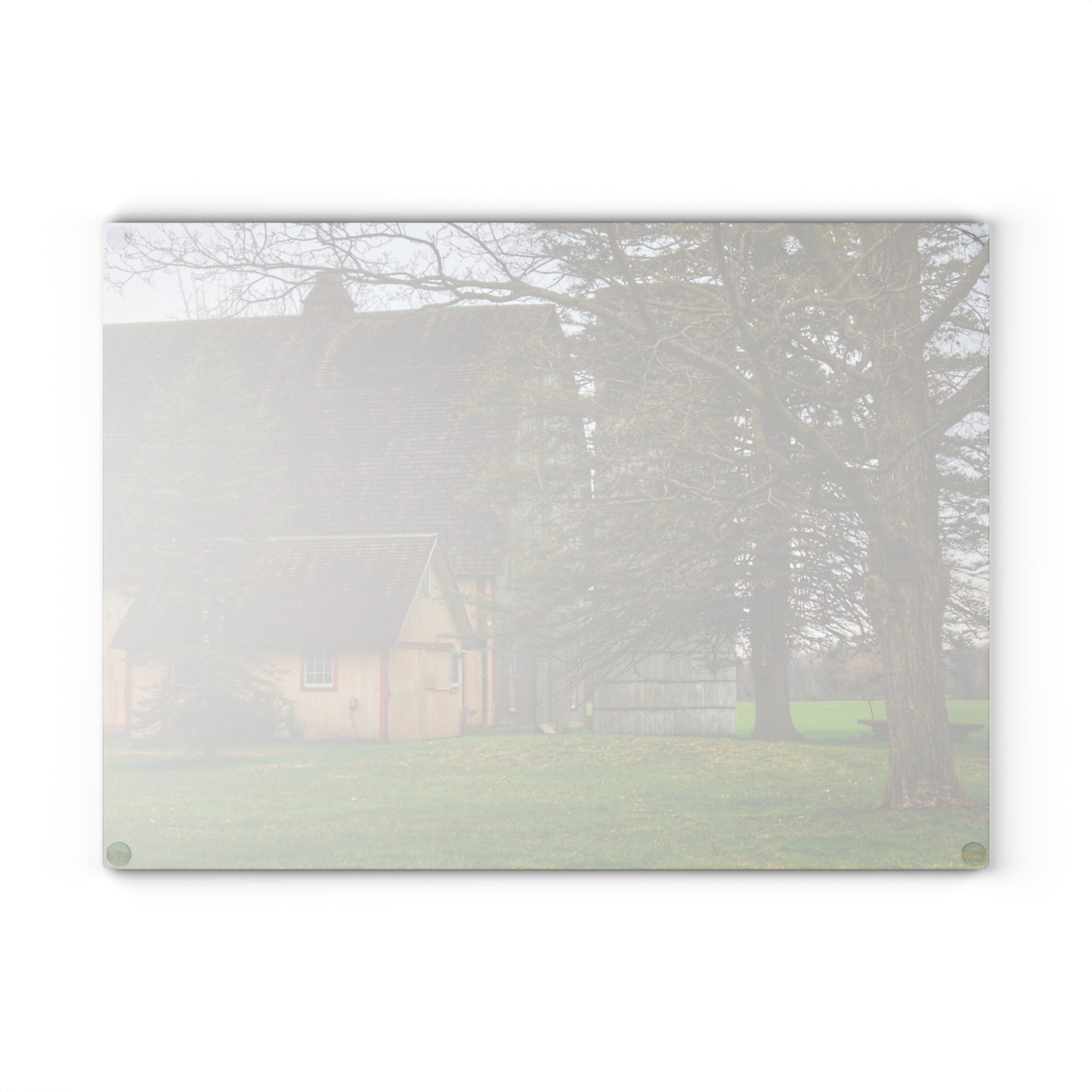 U R There Photography Romeo Van Dyke Grey Rustic Farmhouse Tempered-Glass Cutting Board