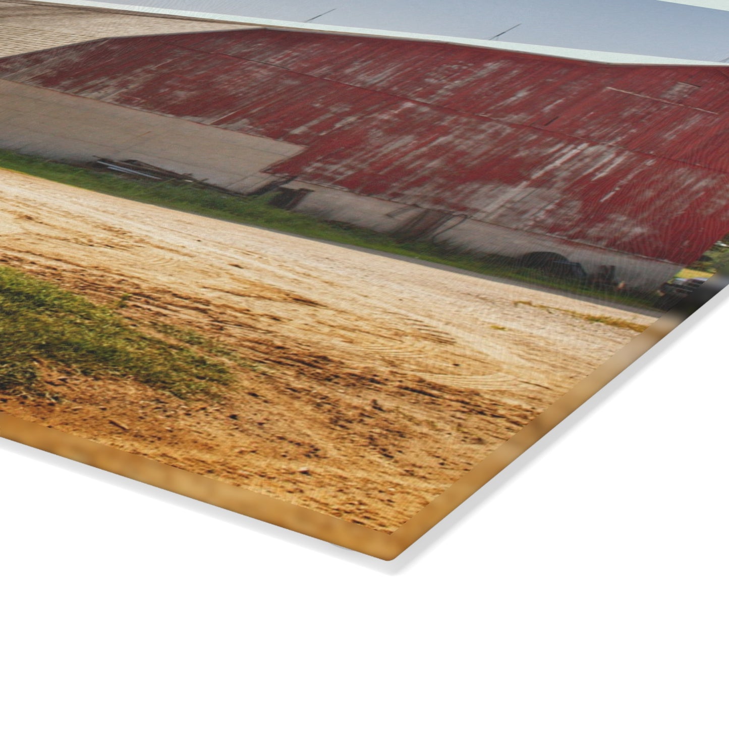 U R There Photography Quonset Barn Rustic Farmhouse Tempered-Glass Cutting Board