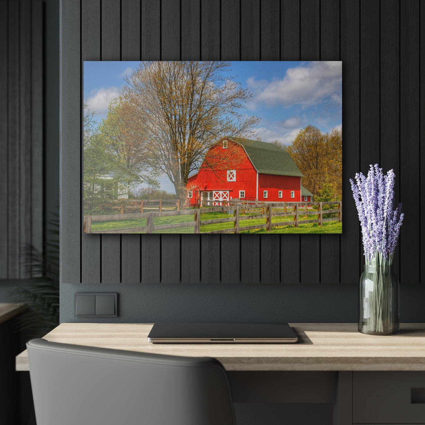 U R There Photography Sohn Road Red Rustic Farmhouse Acrylic Wall Print