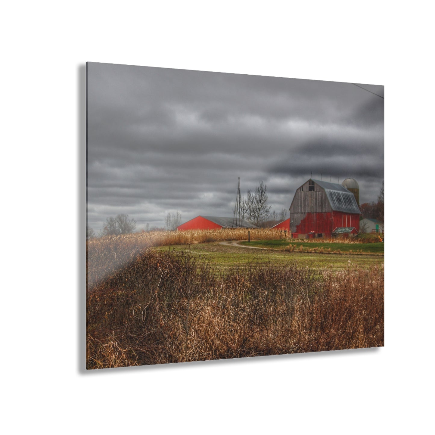 U R There Photography Slattery Road Grey Rustic Farmhouse Acrylic Wall Print