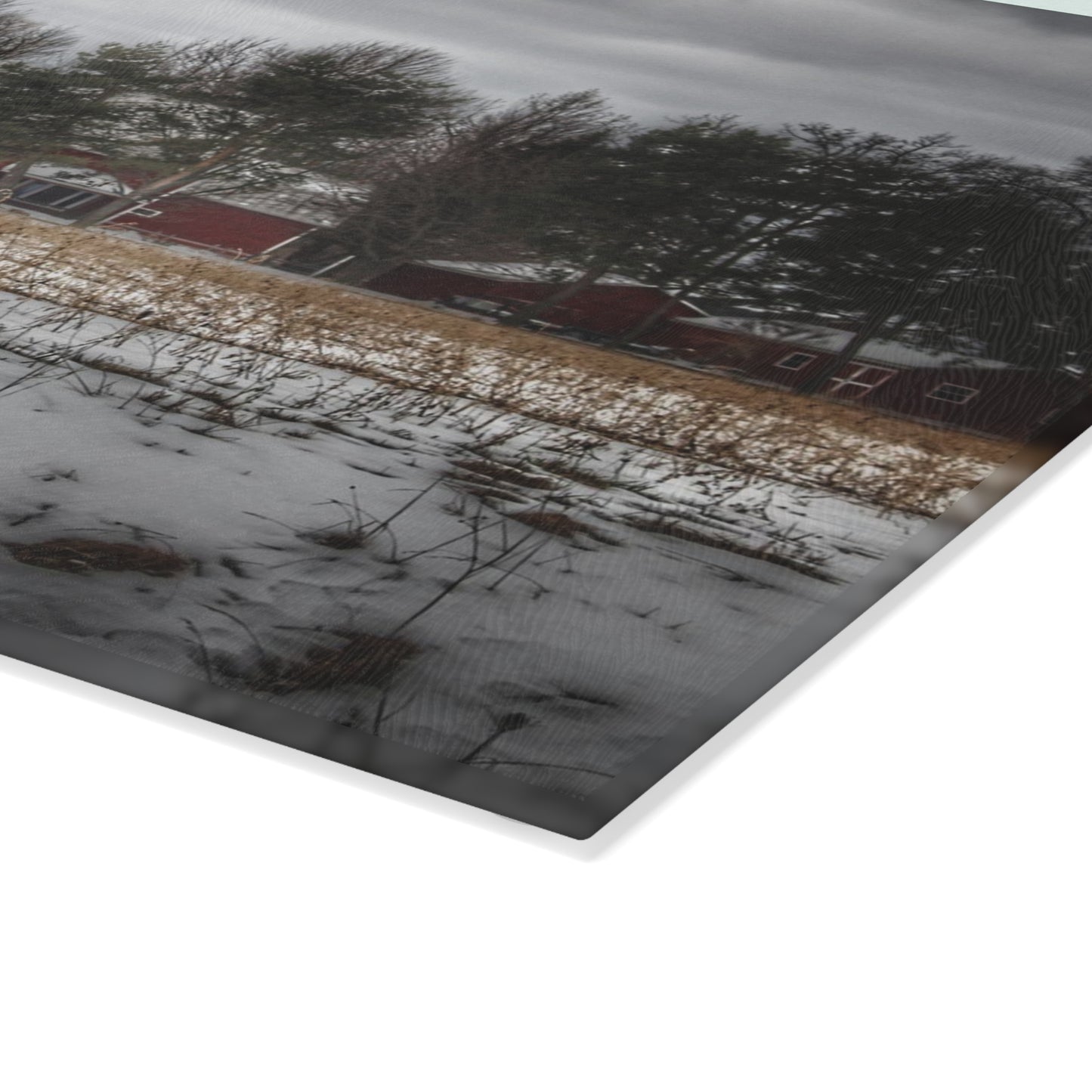 U R There Photography Across the Field in Thornville Rustic Farmhouse Tempered-Glass Cutting Board