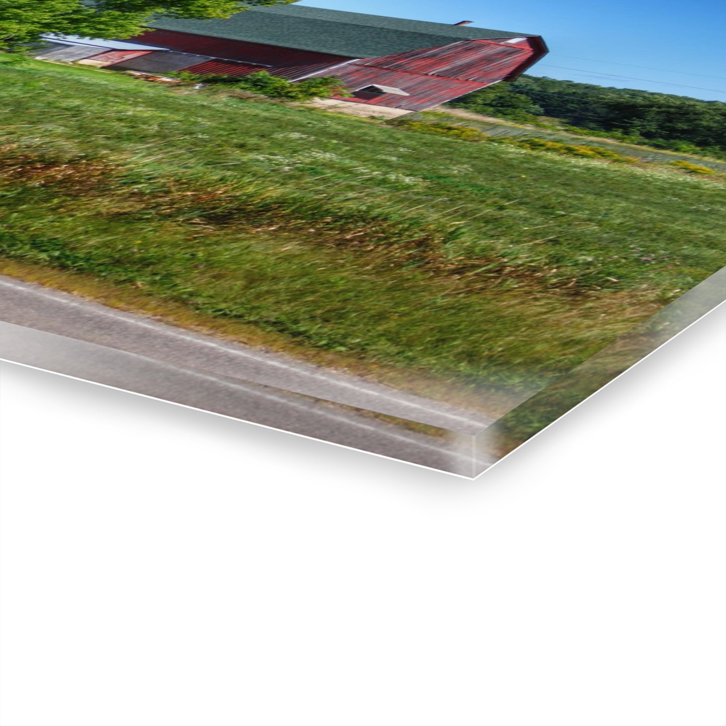 U R There Photography Clark Road Hillside Red II Rustic Farmhouse Acrylic Wall Print