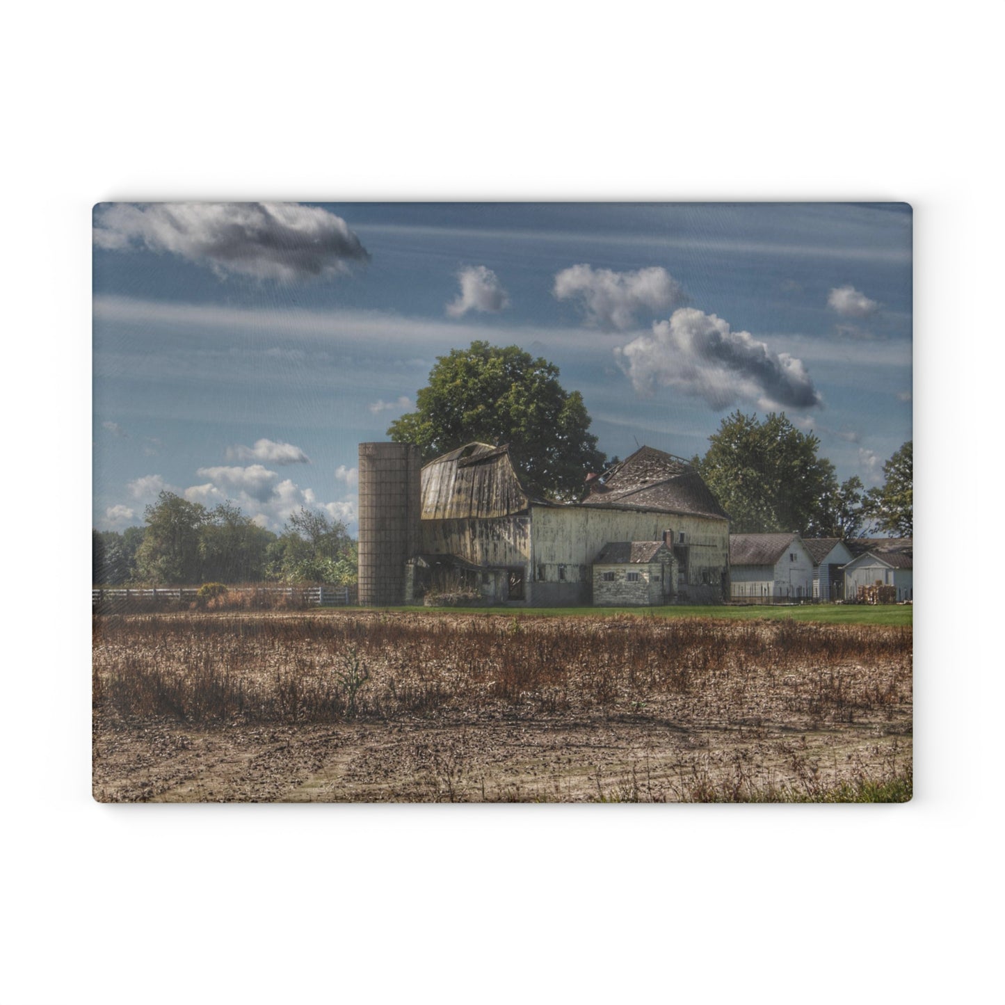 U R There Photography Sutton Road End of Days Rustic Farmhouse Tempered-Glass Cutting Board