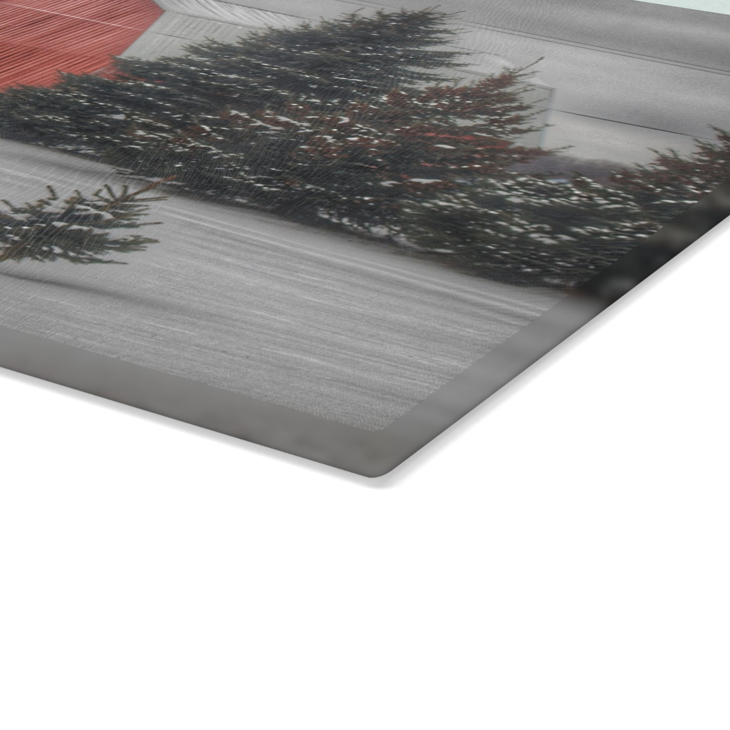 U R There Photography Vernor Road Red II Rustic Farmhouse Tempered-Glass Cutting Board
