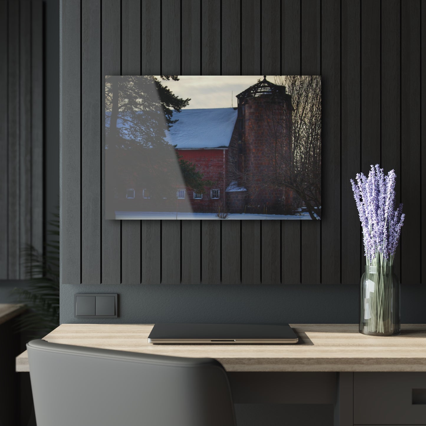 U R There Photography Ebeling Road Red Rustic Farmhouse Acrylic Wall Print